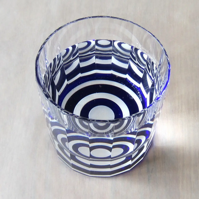 Sand-carved Glass,Janome kiriko "ruri"