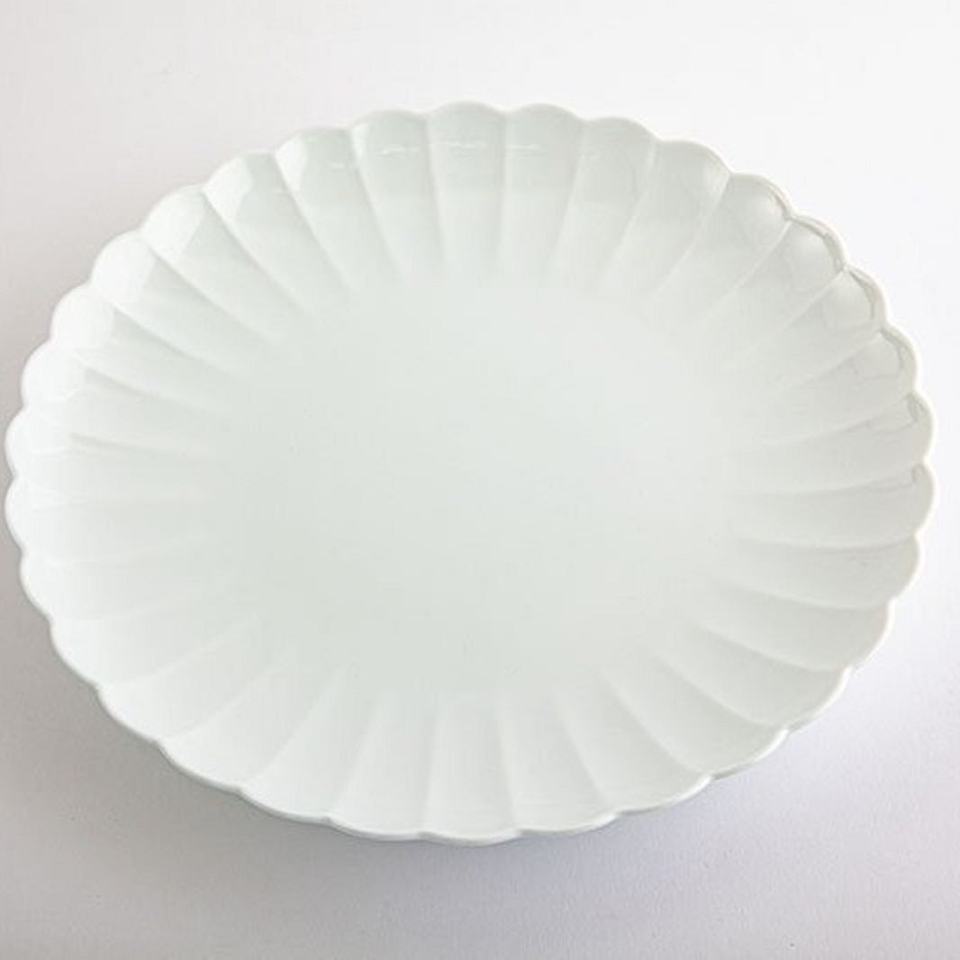 Serving dish　White porcelain, “Kikuwari” chrysanthemum split 14.5cm（1 set of 2 pieces）