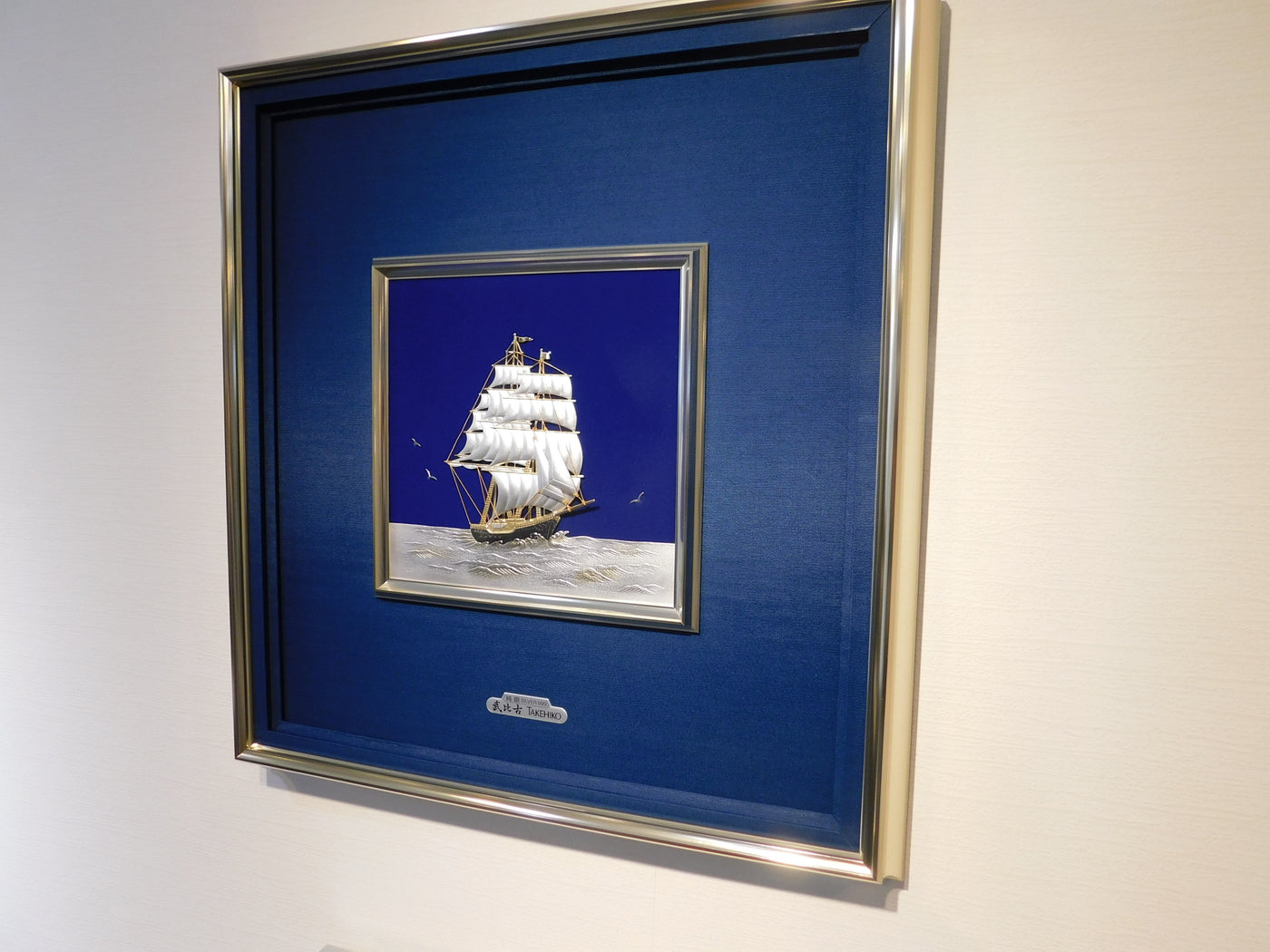 Pure silver framed Sailing ship 8