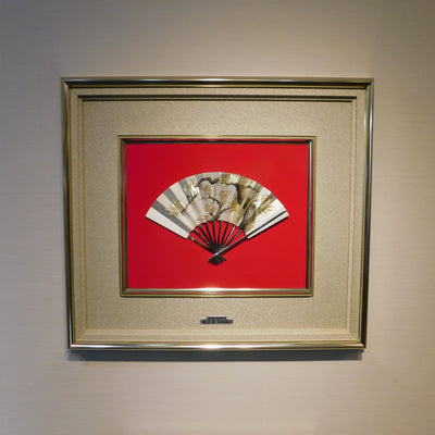 Pure silver framed Fan Pine,bamboo,plum 7