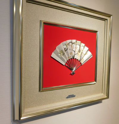 Pure silver framed Fan Pine,bamboo,plum 7