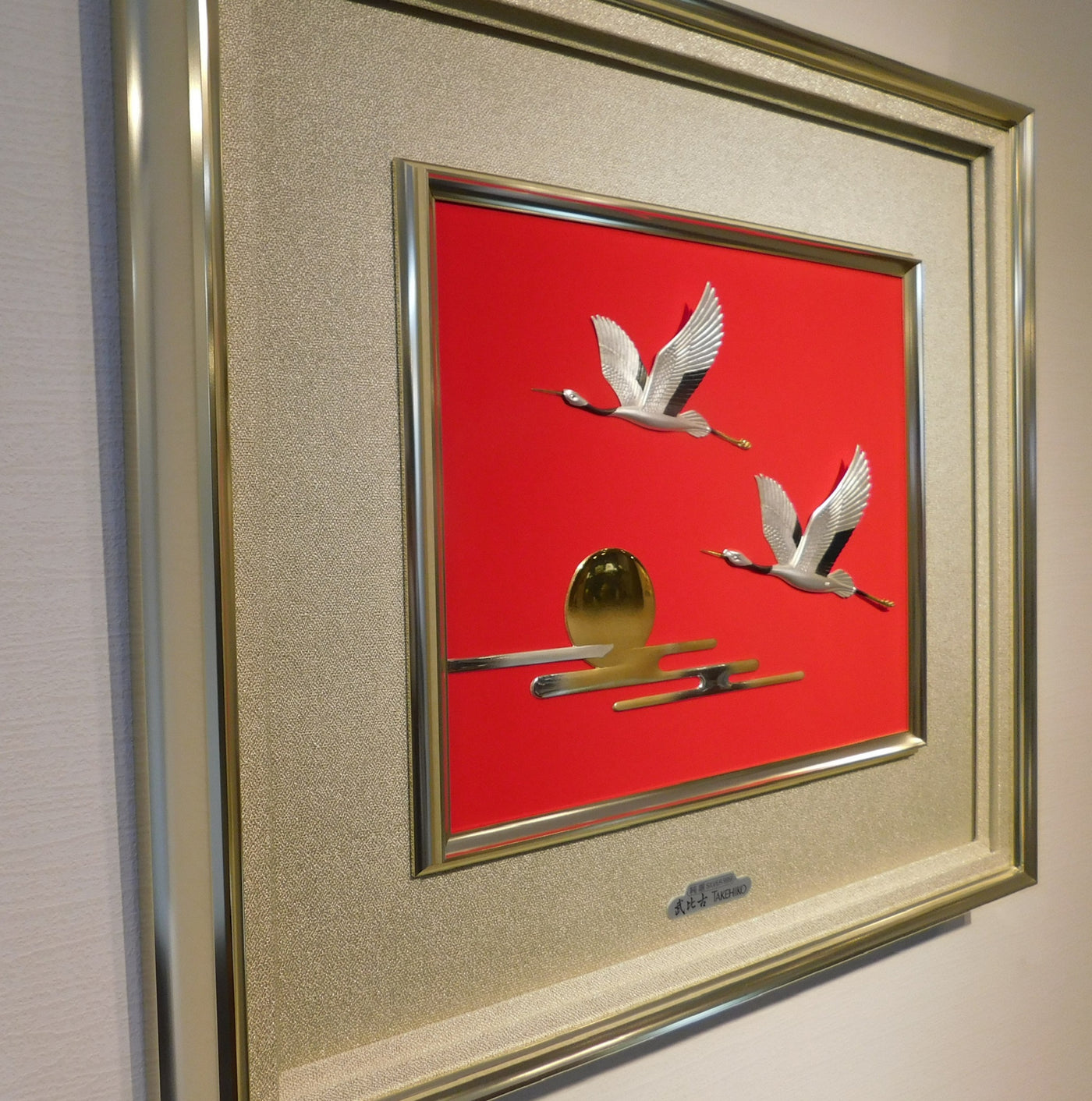 Pure silver framed Sunrise cranes 4