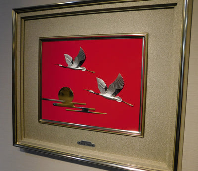 Pure silver framed Sunrise cranes 4