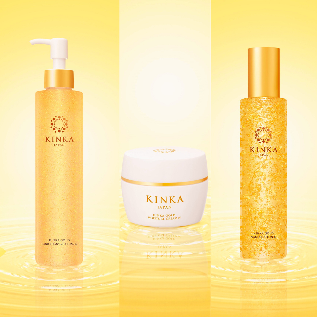 KINKA Gold Nano Lotion N &  KINKA Gold Nano Cleansing & Foam &  KINKA Gold Moisture Cream N SET