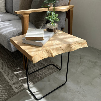 Single-board side table, assembly-style (using precious Japanese chestnut)