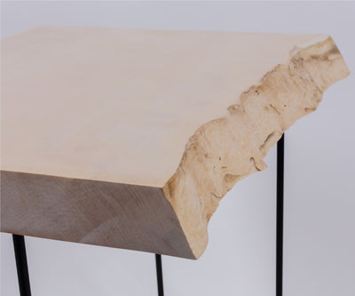 Single-board side table, assembly-style (using precious Japanese chestnut)