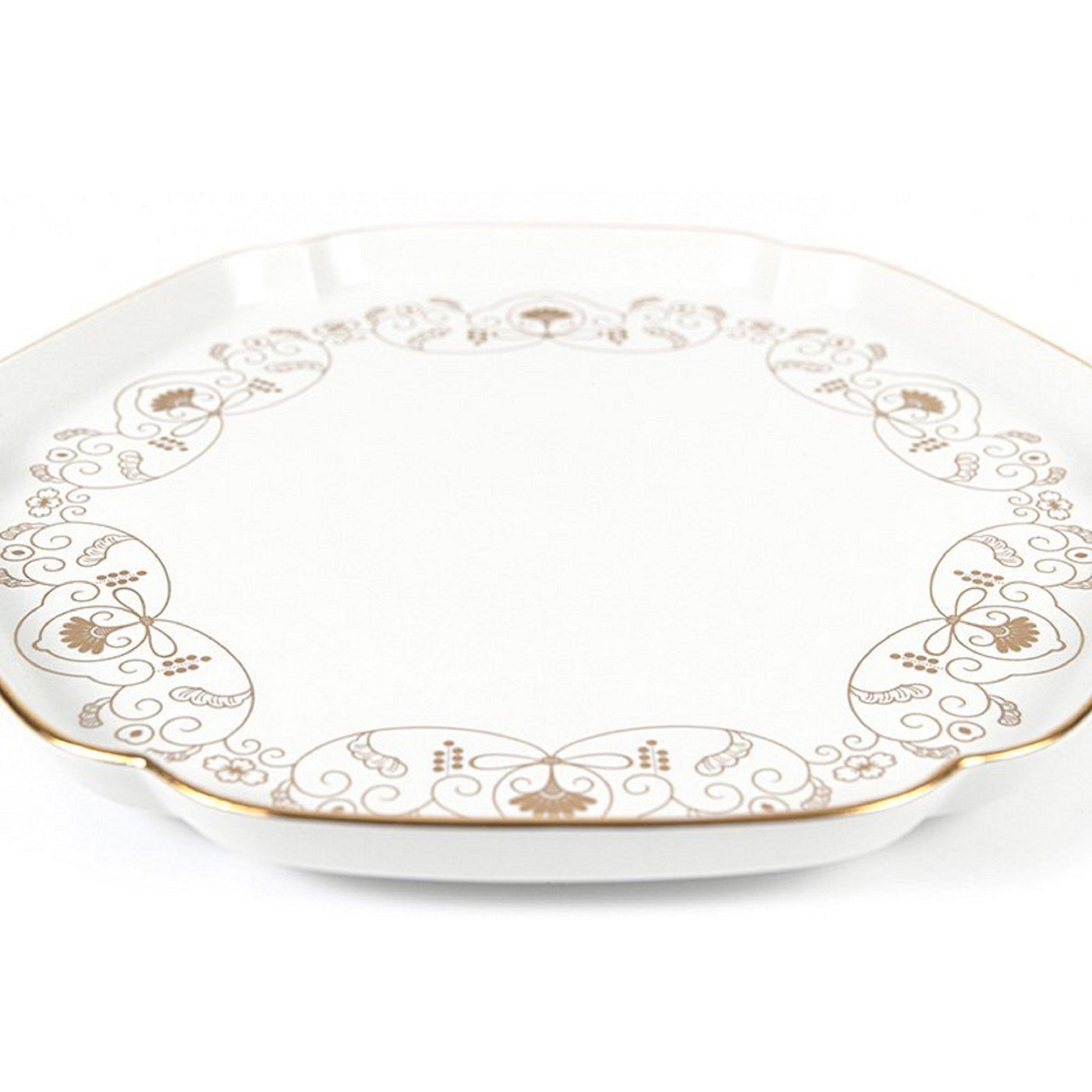 Flower-shaped plate, 19cm Yuikarakusa (gold)