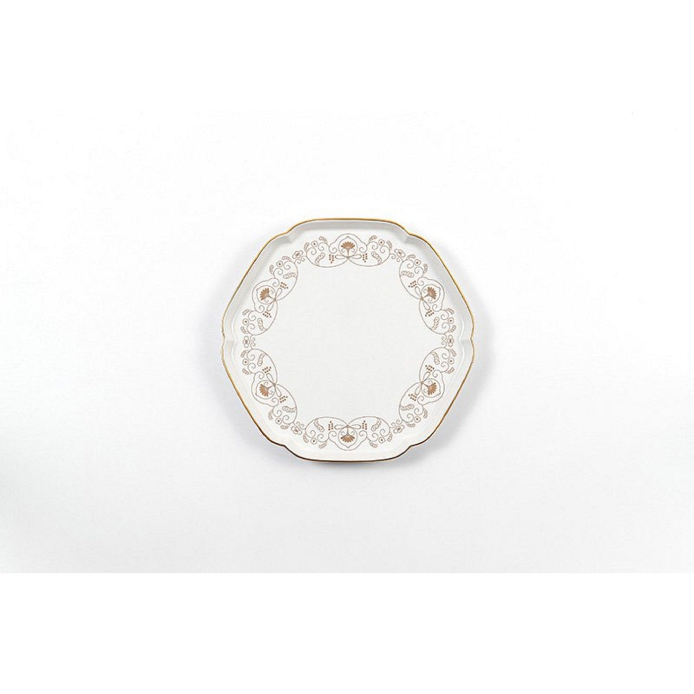 Flower-shaped plate, 19cm Yuikarakusa (gold)