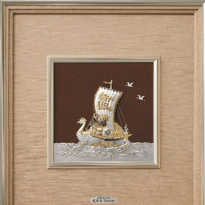 Pure silver framed treasure ship 8