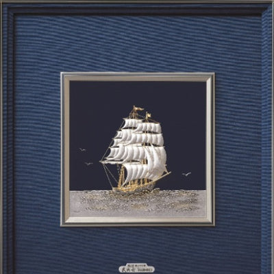 Pure silver framed Sailing ship 8