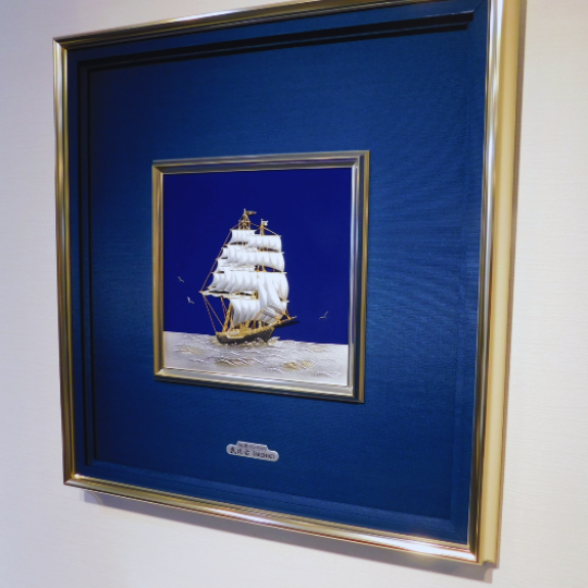 Pure silver framed Sailing ship 8