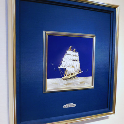 Pure silver framed Sailing ship 8